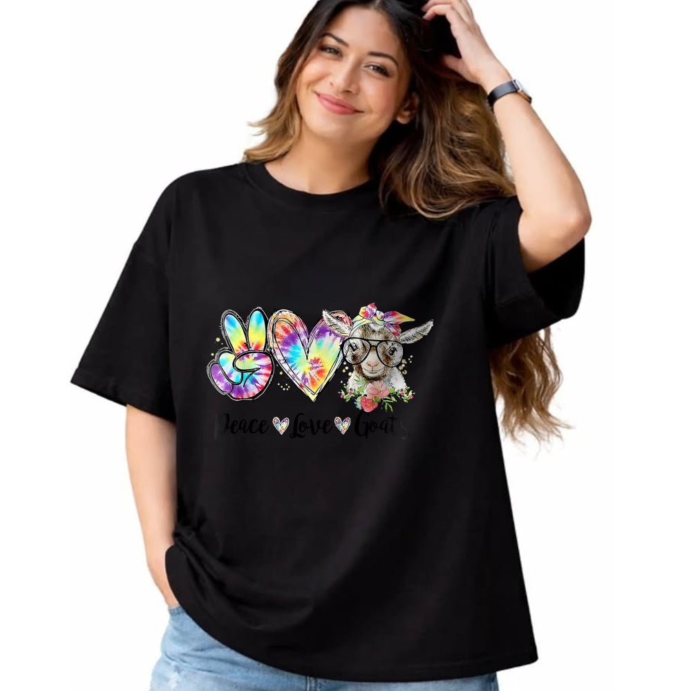 Best Farmer Life Shirt, Funny Farmer UnisexT-Shirt/Hoodie/Sweatshirt HLT00 - Tie Dye Peace Love Goats Farm Girl Goat Lover Funny T-Shirt