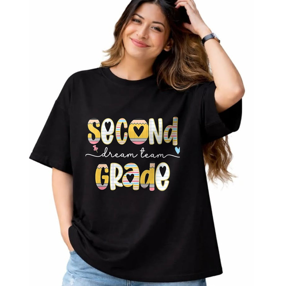 Best Teacher Shirt, Funny Teacher UnisexT-Shirt/Hoodie/Sweatshirt HLT00 - Second Grade Dream Team Back to School 2nd Grade Teacher T-Shirt, Men, Black, 3X-Large