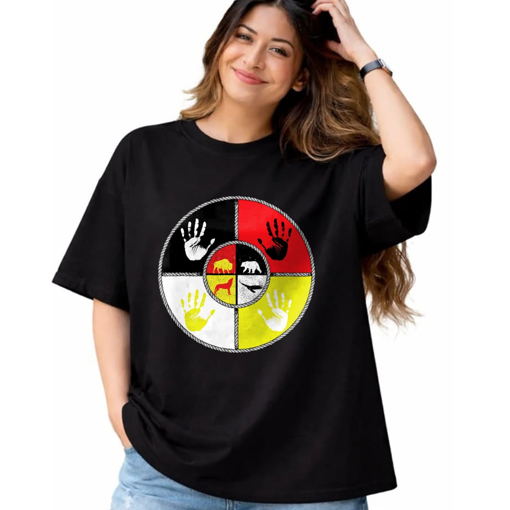 Native American T-Shirts, Vintage Native American Unisex T-Shirt/Hoodie/Sweatshirt HLT00 - Native Americans - Medicine Wheel - MMIW