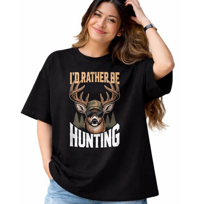 Funny Hunting Shirt, Gift For Hunting Lover Unisex T-Shirt/Hoodie/Sweatshirt HLT00 - Mens Camo Deer Hunting Funny Id Rather Be Hunting Camouflage T-Shirt