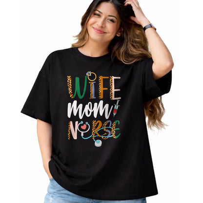 Funny Nurse Shirt, Nurse Unisex T-Shirt/Hoodie/Sweatshirt HLT00 - Wife Mom Nurse Womens RN LPN Mothers Day For Nurses T-Shirt