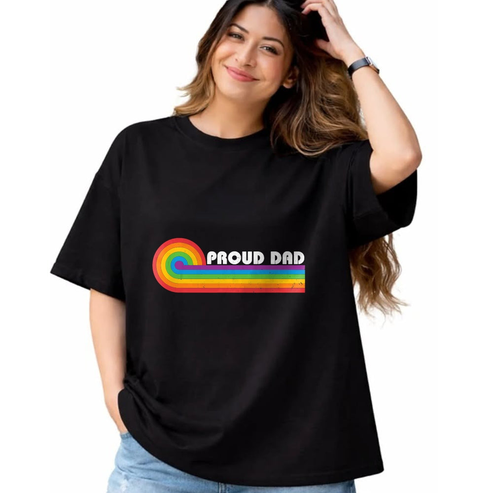 Gift for Dad Shirt, Funny Dad Unisex T-Shirt/Hoodie/Sweatshirt HLT00 – Proud Dad Gay Pride LGBT Flag Vintage Parent Father_s Day T-Shirt