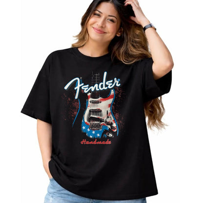 Guitar Lover Shirt, Funny Guitar UnisexT-Shirt/Hoodie/Sweatshirt HLT00 - Fender Handmade Guitars 4th of July American Flag T-Shirt