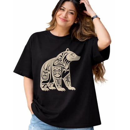 Native American T-Shirts, Vintage Native American Unisex T-Shirt/Hoodie/Sweatshirt HLT00 - Bear Native Formline Art Salish Haida Tlingit Pacific Animal