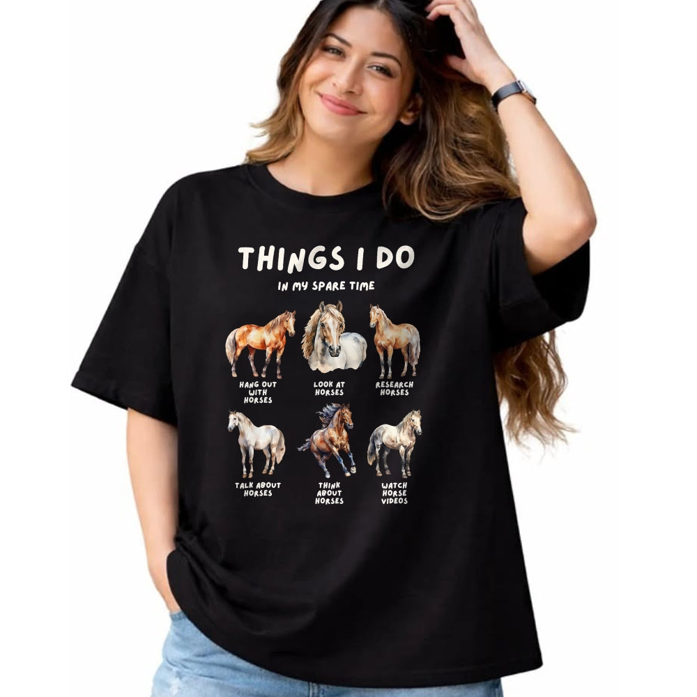 Best Horse Lover Shirt , Funny Horse UnisexT-Shirt/Hoodie/Sweatshirt HLT00 - Lustige Pferdeliebhaber Designs Horse Things I Do in My Leisure Time Women_s Horse Design T-Shirt
