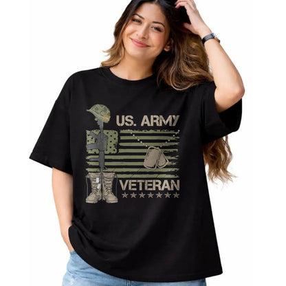 Proud Veteran Shirt, Funny Veteran UnisexT-Shirt/Hoodie/Sweatshirt HLT00 - U.S. Army Veteran Flag Patriotic Shirts for Men and Women Memorial Day Tees T Shirts