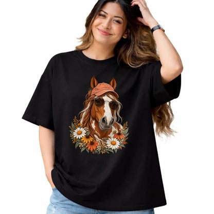 Best Horse Lover Shirt , Funny Horse UnisexT-Shirt/Hoodie/Sweatshirt HLT00 - Cute Floral Horse Western Cowgirl for Kids Girls T-Shirt