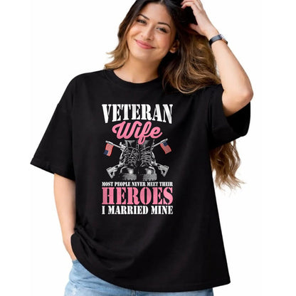 Proud Veteran Shirt, Funny Veteran UnisexT-Shirt/Hoodie/Sweatshirt HLT00 - Veteran Wife Married Mine Proud Military Veteran Husband T-Shirt