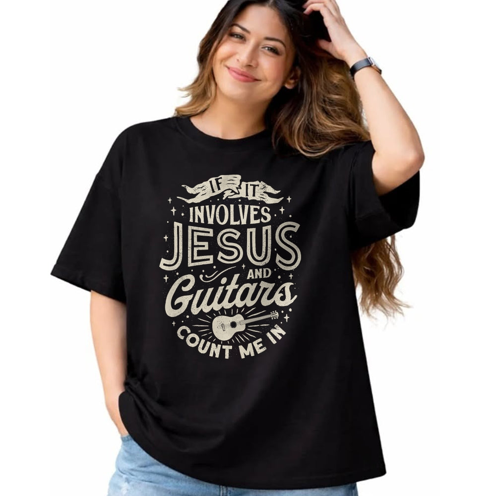 Guitar Lover Shirt, Funny Guitar UnisexT-Shirt/Hoodie/Sweatshirt HLT00 - If It Involves Jesus and Guitars Guitarist Christian Music T-Shirt