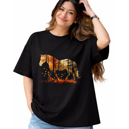 Best Horse Lover Shirt , Funny Horse UnisexT-Shirt/Hoodie/Sweatshirt HLT00 - Cute Horse Lover Autumn Leaves Pony Animal Wildlife T-Shirt
