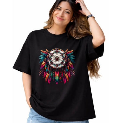 Native American T-Shirts, Vintage Native American Unisex T-Shirt/Hoodie/Sweatshirt HLT00 - Colorful Dreamcatcher Feather Tee Art Native American Indian