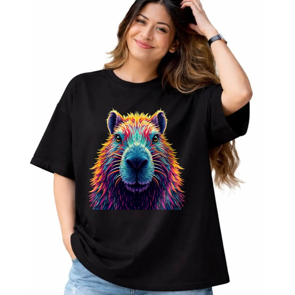 Cute Capybara Shirt, Funny Capybara Unisex T-Shirt/Hoodie/Sweatshirt HLT00 - Funny Colorful Capybara Long Sleeve T-Shirt