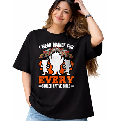 Native American T-Shirts, Vintage Native American Unisex T-Shirt/Hoodie/Sweatshirt HLT00 - Indian Pride Native American Wear Orange For Native Child
