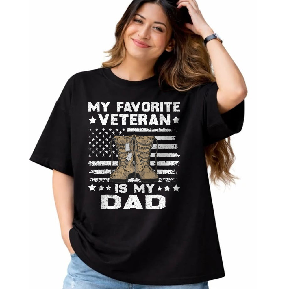 Proud Veteran Shirt, Funny Veteran UnisexT-Shirt/Hoodie/Sweatshirt HLT00 - Father Veterans Day My Favorite Veteran Is My Dad for Kids T-Shirt