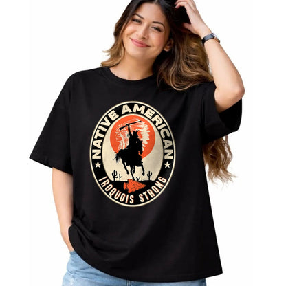 Native American T-Shirts, Vintage Native American Unisex T-Shirt/Hoodie/Sweatshirt HLT00 - Iroquois Tribe Native American Indian Strong Warrior Retro L