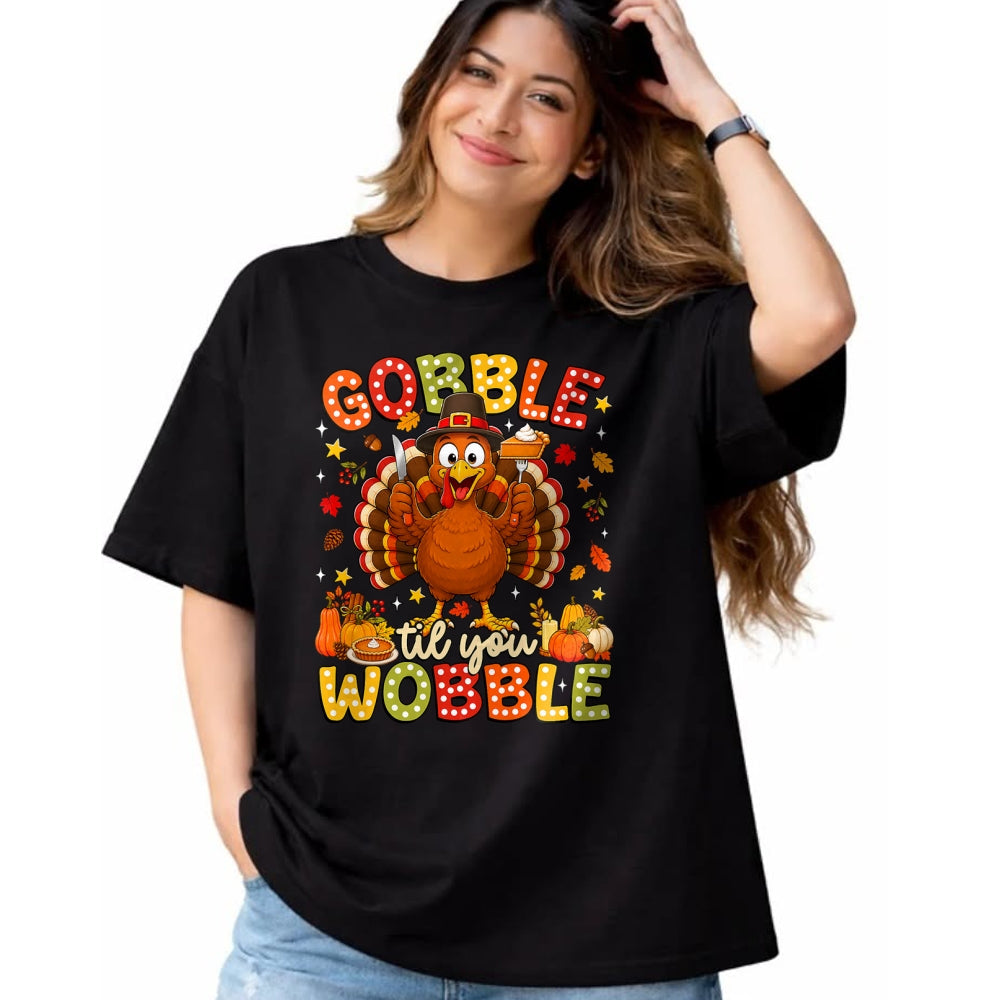 Best Thanksgiving Family Shirt , Funny Thanksgiving UnisexT-Shirt/Hoodie/Sweatshirt HLT00 - Gobble Til You Wobble Thanksgiving Turkey Men Women Kids T-Shirt