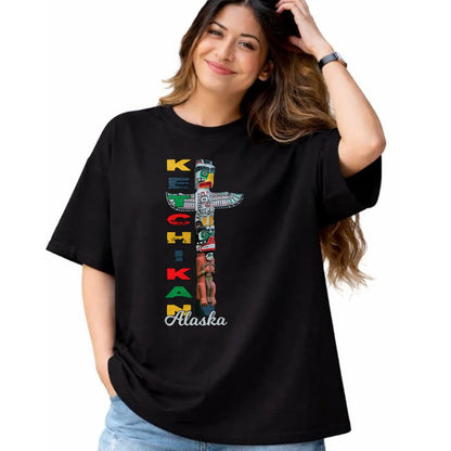 Native American T-Shirts, Vintage Native American Unisex T-Shirt/Hoodie/Sweatshirt HLT00 - Ketchikan Alaska Totem Pole Native Art Souvenir Keepsake