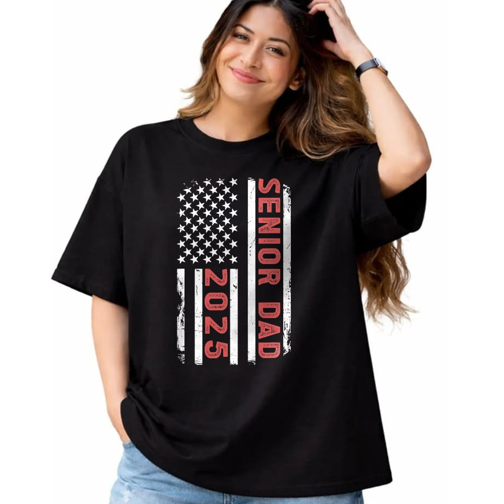 Gift for Dad Shirt, Funny Dad Unisex T-Shirt/Hoodie/Sweatshirt HLT00 – Senior Dad 2025 US Flag Class Of 2025 Dad Of Senior 2025 T-Shirt