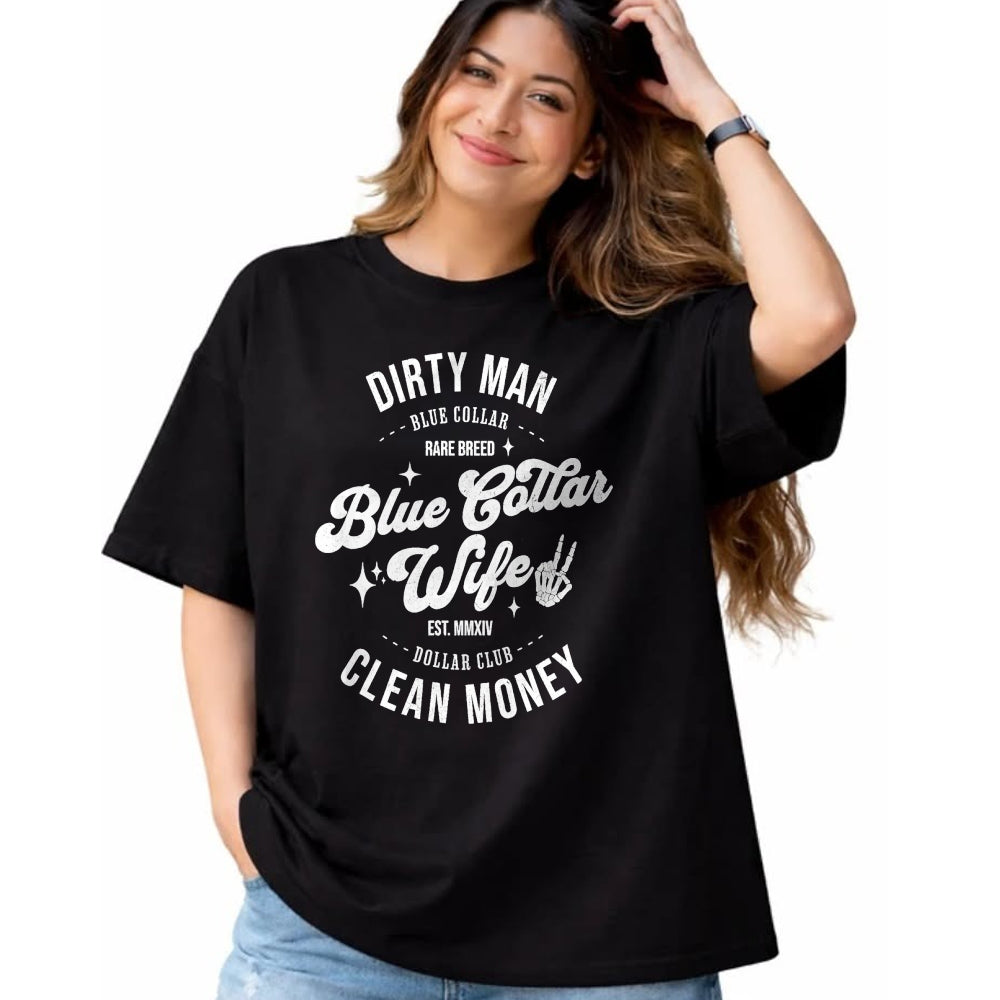 Best Wife Shirt, Wife and Husband Unisex T-Shirt/Hoodie/Sweatshirt HLT00 - Gift for wife T shirt, spoiled wife   Funny Blue Collar Wives Club Spoiled Wife Mothers Day T-Shirt