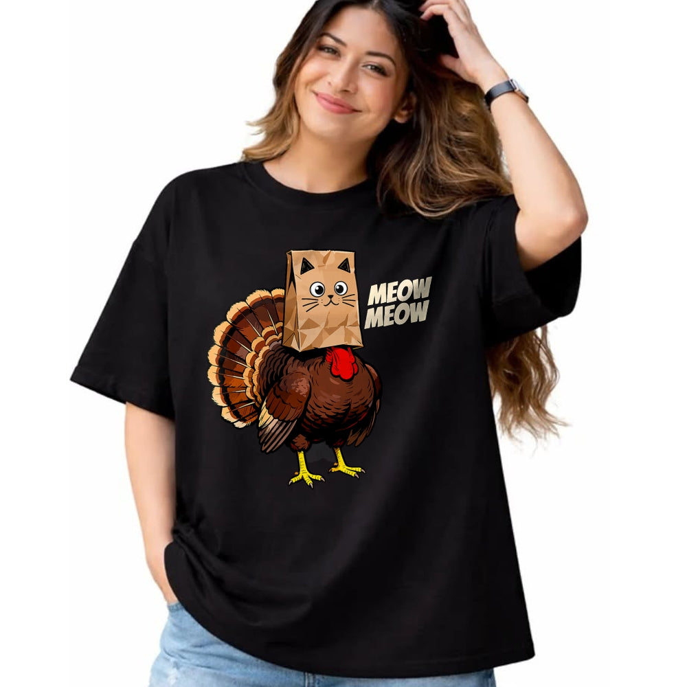 Best Thanksgiving Family Shirt , Funny Thanksgiving UnisexT-Shirt/Hoodie/Sweatshirt HLT00 - Thanksgiving Turkey Cat Meow Funny Thanksgiving Men Women T-Shirt