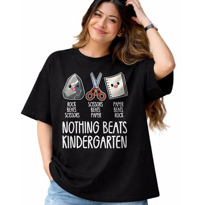 Best Teacher Shirt, Funny Teacher UnisexT-Shirt/Hoodie/Sweatshirt HLT00 - Nothing Beats Kindergarten Funny Back to School Kid Teacher T-Shirt