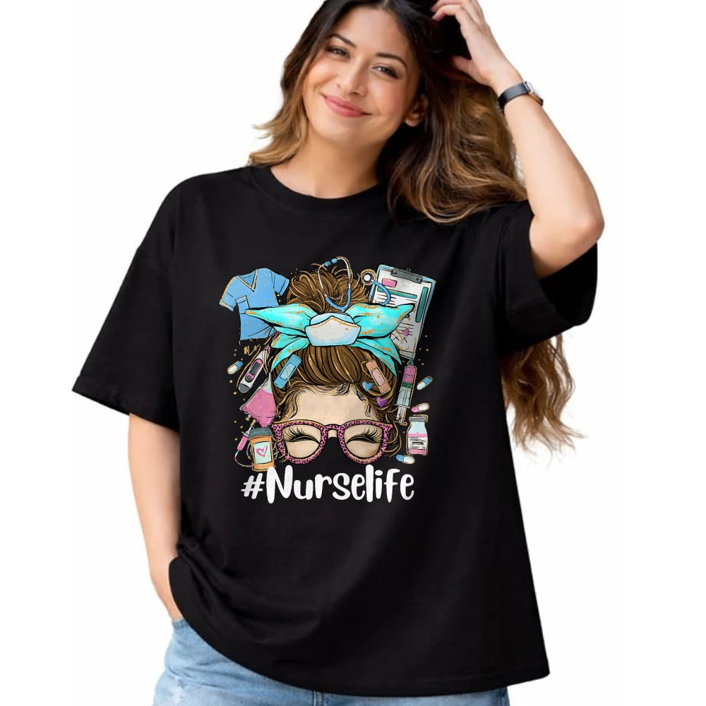 Funny Nurse Shirt, Nurse Unisex T-Shirt/Hoodie/Sweatshirt HLT00 - Funny NurseLife Nurse T-Shirt (1)