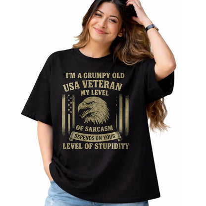 Proud Veteran Shirt, Funny Veteran UnisexT-Shirt/Hoodie/Sweatshirt HLT00 - Grumpy Old USA Veteran T-Shirt
