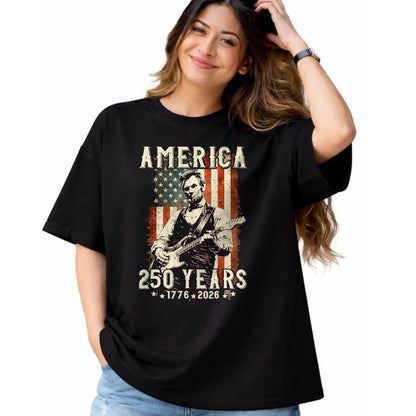 Guitar Lover Shirt, Funny Guitar UnisexT-Shirt/Hoodie/Sweatshirt HLT00 - Vintage Abraham Lincoln Abe Lincoln Playing Guitar 250 Years T-Shirt, Men, Black, 3X-Large