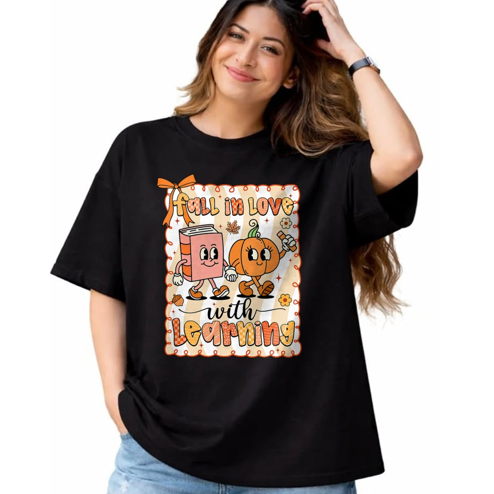 Best Thanksgiving Family Shirt , Funny Thanksgiving UnisexT-Shirt/Hoodie/Sweatshirt HLT00 - Pumpkin Teacher Preppy Fall in Love with Learning Autumn T-Shirt