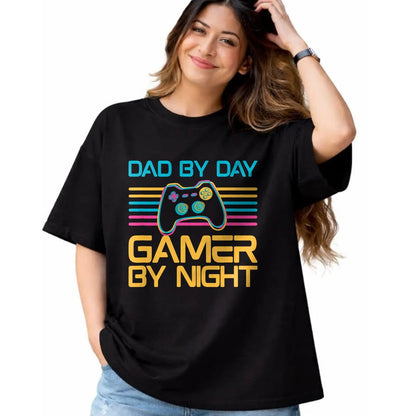 Gift for Dad Shirt, Funny Dad Unisex T-Shirt/Hoodie/Sweatshirt HLT00 – Dad By Day Gamer By Night Video Games Lover Gamer Dad T-Shirt
