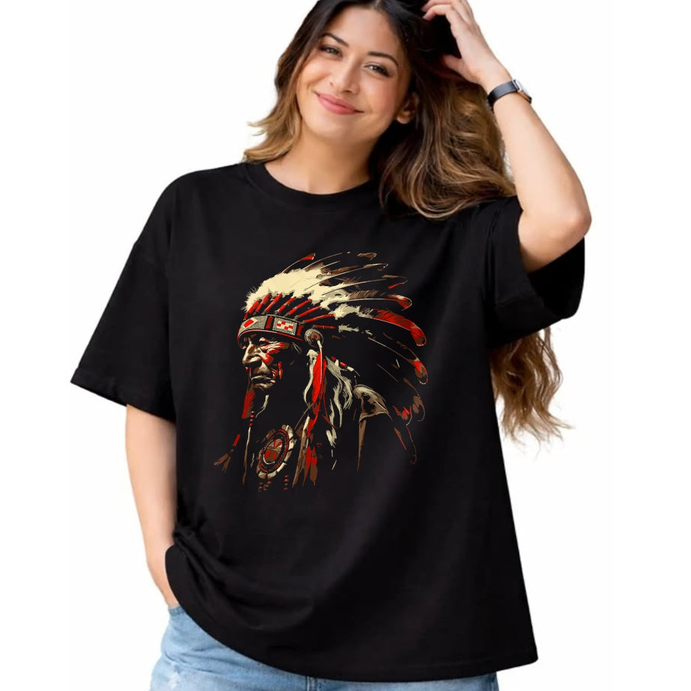 Native American T-Shirts, Vintage Native American Unisex T-Shirt/Hoodie/Sweatshirt HLT00 - Retro Native American Indian Headdress Vintage Men Graphic