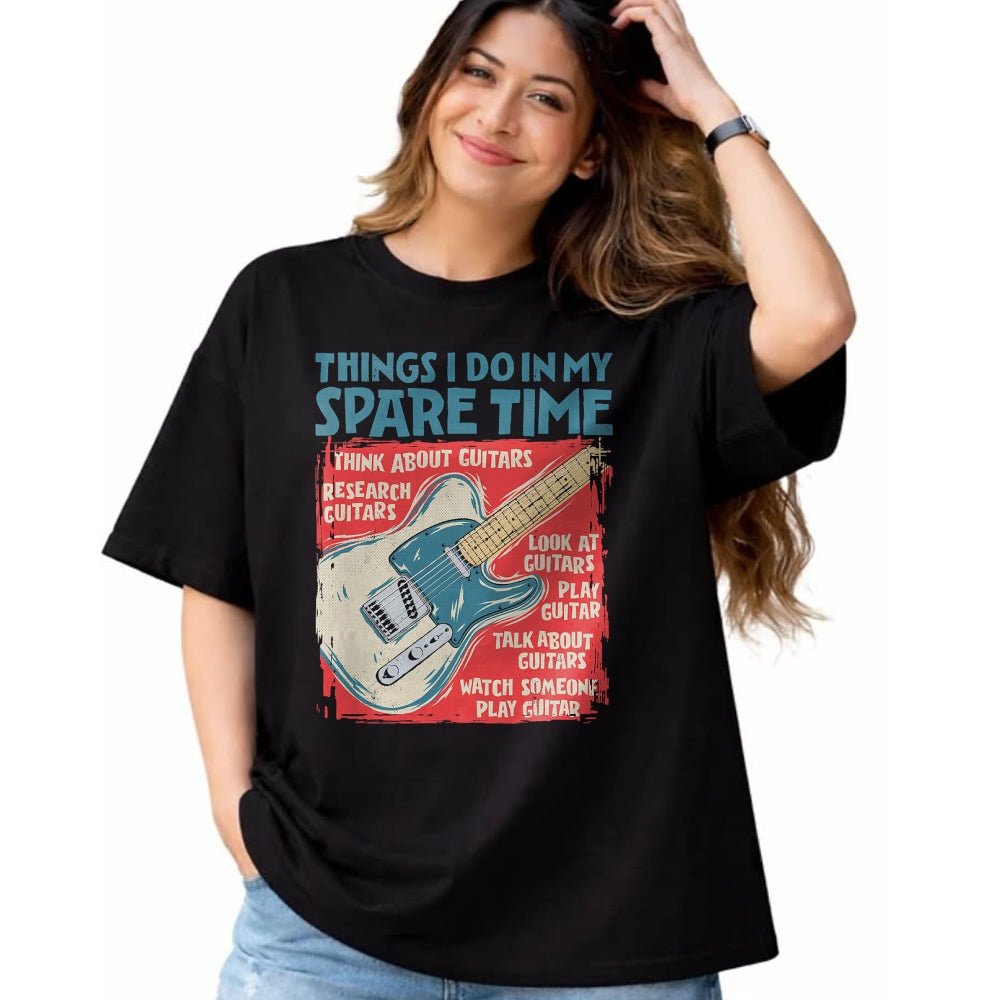 Guitar Lover Shirt, Funny Guitar UnisexT-Shirt/Hoodie/Sweatshirt HLT00 - Guitar Things I Do in My Spare Time Funny Electric Guitarist T-Shirt