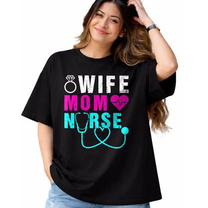 Funny Nurse Shirt, Nurse Unisex T-Shirt/Hoodie/Sweatshirt HLT00 - Wife Mom Nurse Practitioner NP Nurse Practitioners T-Shirt