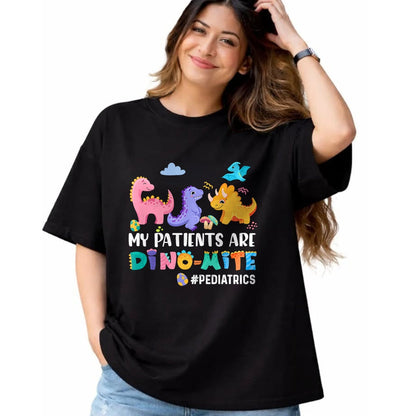 Funny Nurse Shirt, Nurse Unisex T-Shirt/Hoodie/Sweatshirt HLT00 - Pediatric Nurse PEDS Nursing Appreciation Pediatric Dinosaur T-Shirt