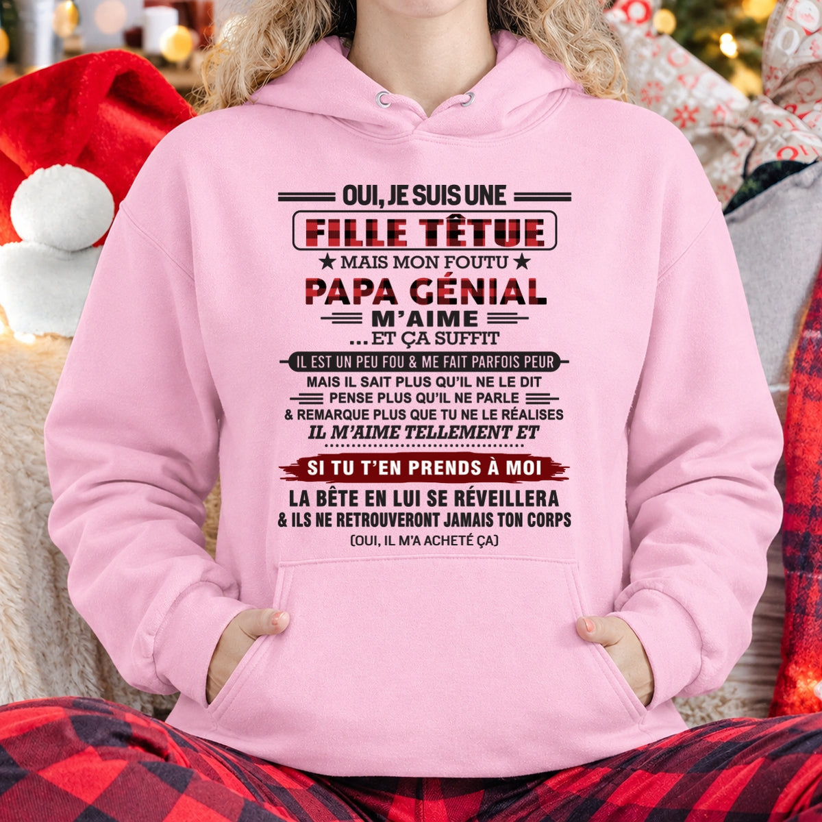 Oui, je suis une fille têtue – T-shirt | Cadeau d’anniversaire de papa pour sa fille - ccdi00 / fr00 (SKU2610-60-00)
