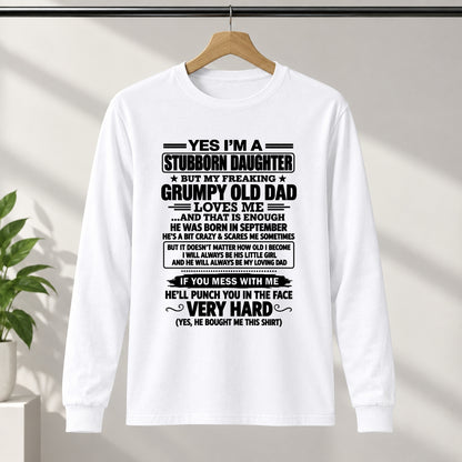 Stubborn Daughter T-Shirt – Funny Birthday Gift From September Dad - ccdi09 (SKU2609-217-09)