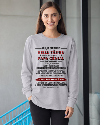MARS - Oui, je suis une fille têtue – T-shirt | Cadeau d’anniversaire de papa pour sa fille - ccdi03 / fr03 (SKU2610-60-03)