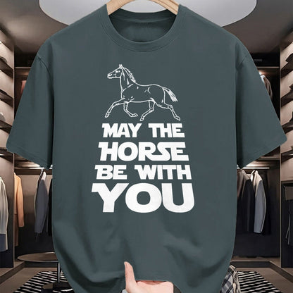 Best Horse Lover Shirt , Funny Horse UnisexT-Shirt/Hoodie/Sweatshirt HLT00 - May The Horse Be with You T-Shirt T-Shirt, Men, Black, 3X-Large