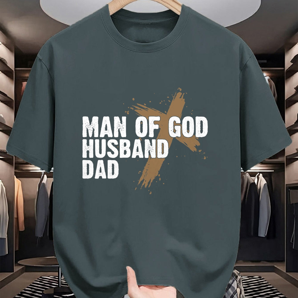 Gift for Dad Shirt, Funny Dad Unisex T-Shirt/Hoodie/Sweatshirt HLT00 – Man Of God Husband Dad Religious Cross Father_s Day Faith T-Shirt