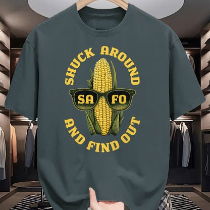 Best Farmer Life Shirt, Funny Farmer UnisexT-Shirt/Hoodie/Sweatshirt HLT00 - Funny Shuck Around and Find Out SAFO Farmers Corn Sunglasses T-Shirt
