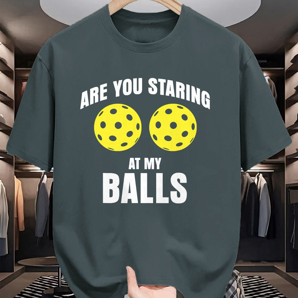 Funny Pickleball Shirt, Pickleball Lover Unisex T-Shirt/Hoodie/Sweatshirt HLT00 - are You Staring at My Balls Funny Pickle Ball T-Shirt