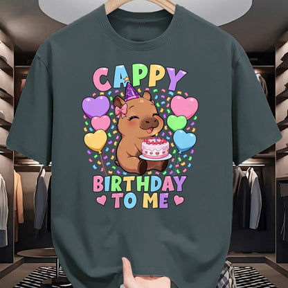 Cute Capybara Shirt, Funny Capybara UnisexT-Shirt/Hoodie/Sweatshirt HLT00 - Capybara Birthday Shirt  Kawaii Girl Cappy Birthday to Me T-Shirt