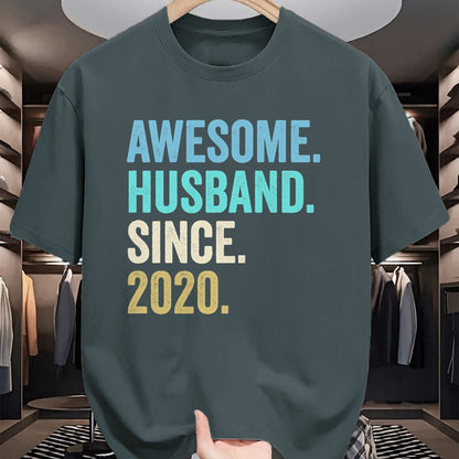 Best Wife Shirt, Wife and Husband Unisex T-Shirt/Hoodie/Sweatshirt HLT00 - Awesome Husband Since 2020 4th wedding anniversary 4 years T-Shirt