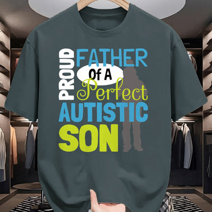 Gift for Dad Shirt, Funny Dad Unisex T-Shirt/Hoodie/Sweatshirt HLT00 – Mens Proud Father Of A Perfect Autistic Son - Autism Dad T-Shirt