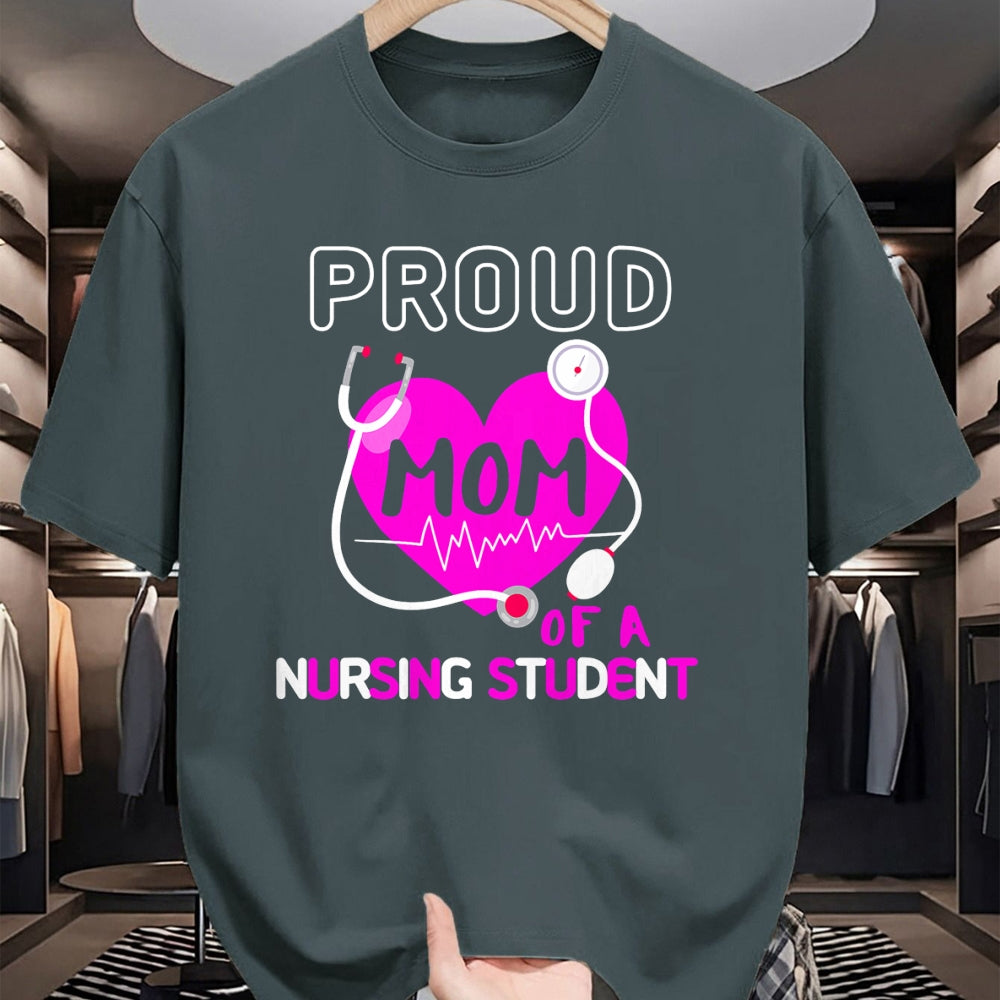 Funny Nurse Shirt, Nurse Unisex T-Shirt/Hoodie/Sweatshirt HLT00 - Proud Mom of A Nursing Student Nurse Medical Family School T-Shirt