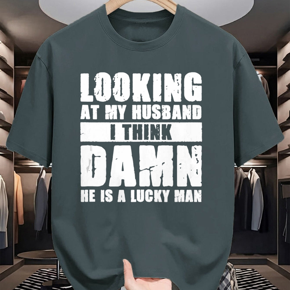 Best Wife Shirt, Wife and Husband Unisex T-Shirt/Hoodie/Sweatshirt HLT00 - Gift for wife T shirt, lucky wife   He is a Lucky Husband - Anniversary Gift - Man & Wife T-Shirt