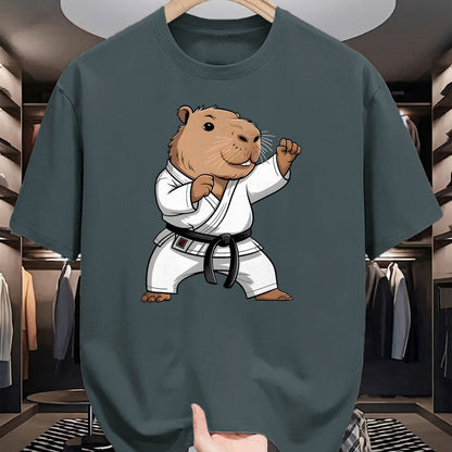 Cute Capybara Shirt, Funny Capybara Unisex T-Shirt/Hoodie/Sweatshirt HLT00 - Martial Arts Capybara Funny Karate Taekwondo Jiu Jitsu Judo T-Shirt
