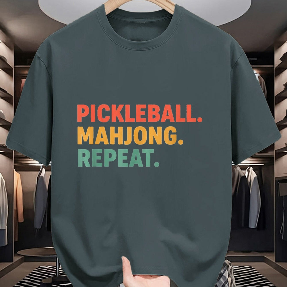 Funny Pickleball Shirt, Pickleball Lover Unisex T-Shirt/Hoodie/Sweatshirt HLT00 - Pickleball Mahjong Repeat Funny Sports Slogan Active Hobby T-Shirt, Women, Kelly Green, Large