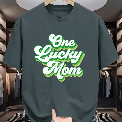 Gift for Mom Shirt, Funny Mom Unisex T-Shirt/Hoodie/Sweatshirt HLT00 - One Lucky Mom Retro Vintage St Patrick_s Day T-Shirt