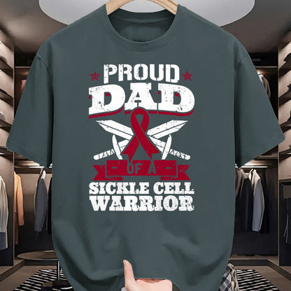 Gift for Dad Shirt, Funny Dad Unisex T-Shirt/Hoodie/Sweatshirt HLT00 – Proud Dad Of A Sickle Cell Warrior SCD Awareness Father T-Shirt